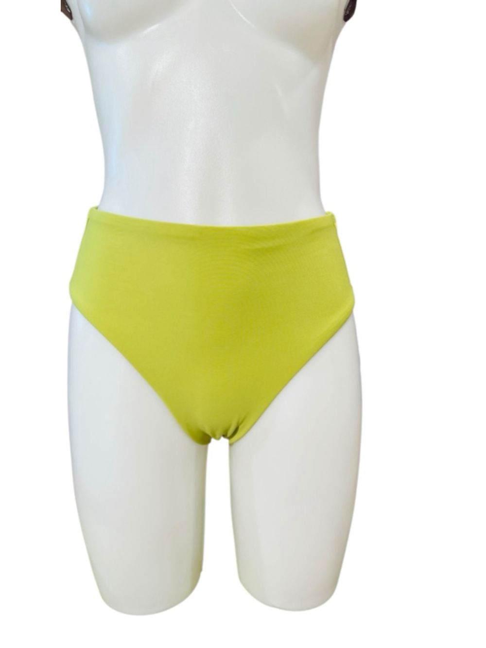 Women's CALIA Lime Green High-Rise Bikini Bottom S
